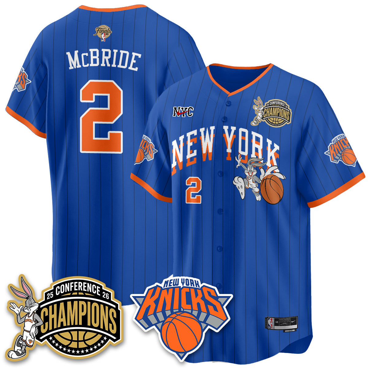 New York Knicks 2026 Basketball Finals x Bunny Vapor Jersey V2- Stitched-Cuztomshoes