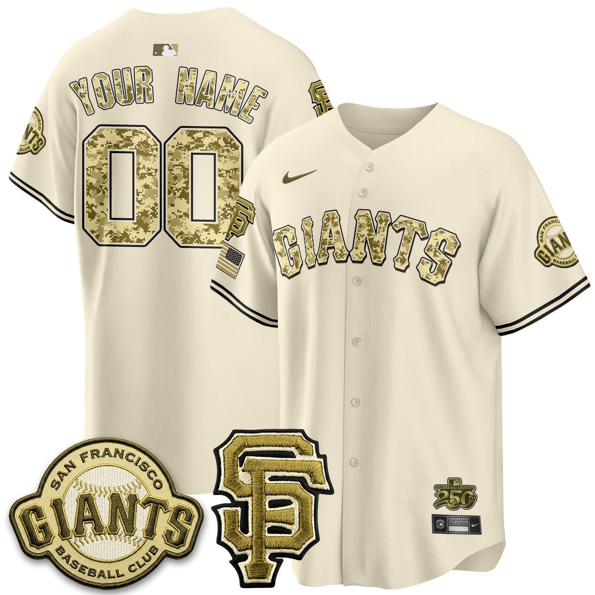 San Francisco Giants 2026 Armed Forces Day Custom Jersey V2 - Stitched