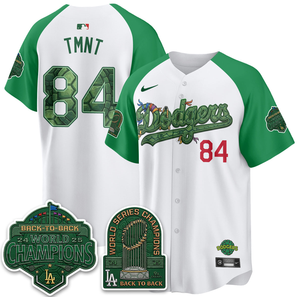 Los Angeles Dodgers x TMNT 2026 Vapor Jersey - Stitched-Cuztomshoes