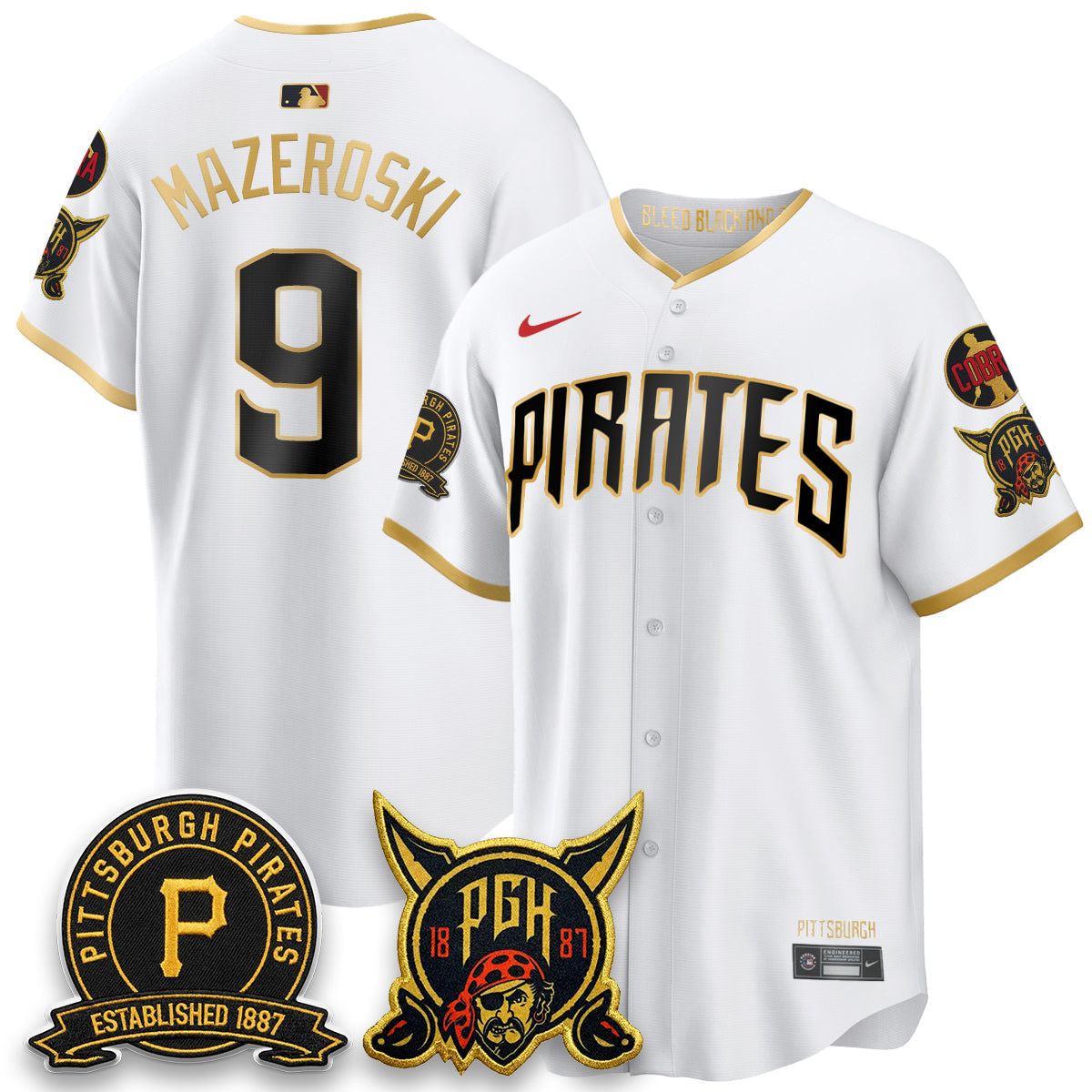 Pittsburgh Pirates Vapor Limited Jersey - Cobra & Est 1887 Patch - Stitched