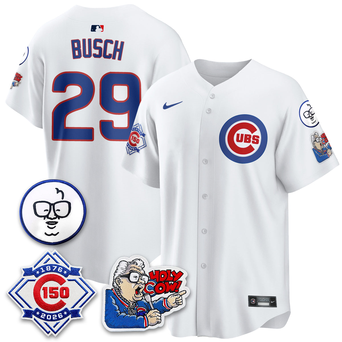 Chicago Cubs 150th Anniversary Harry Caray Holy Cow Vapor Premier Limited Jersey - Stitched V2-Cuztomshoes