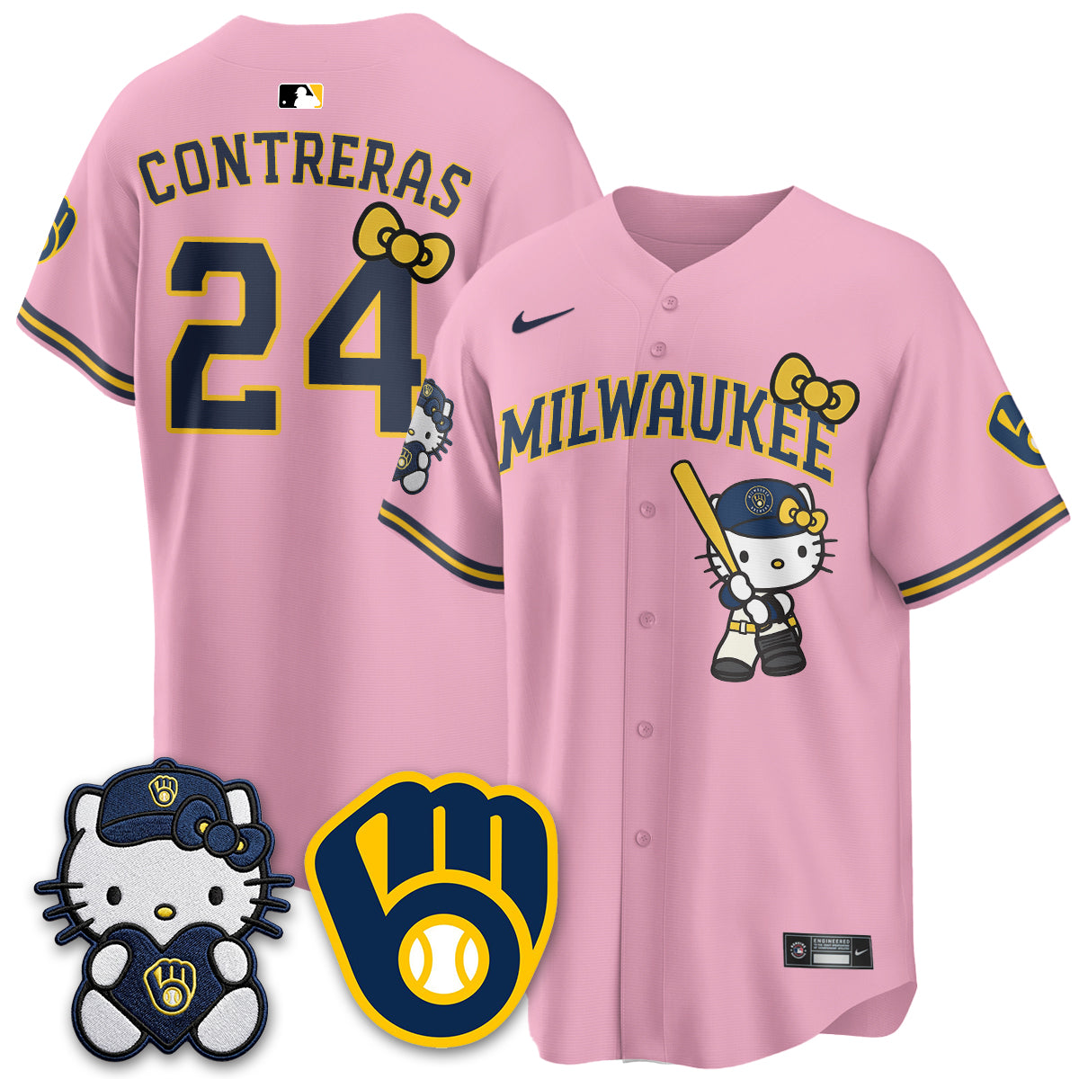 Milwaukee Brewers Meow KT Night Vapor Limited Jersey - Stitched-Cuztomshoes