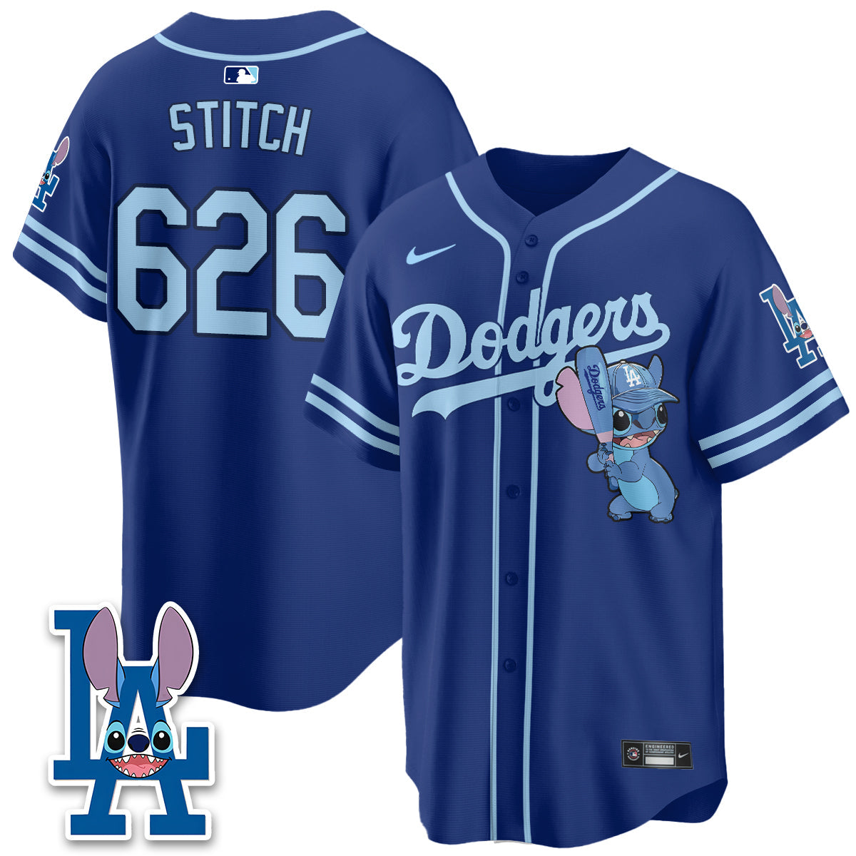 Los Angeles Dodgers x Blue Alien Edition Vapor Jersey - Stitched-Cuztomshoes