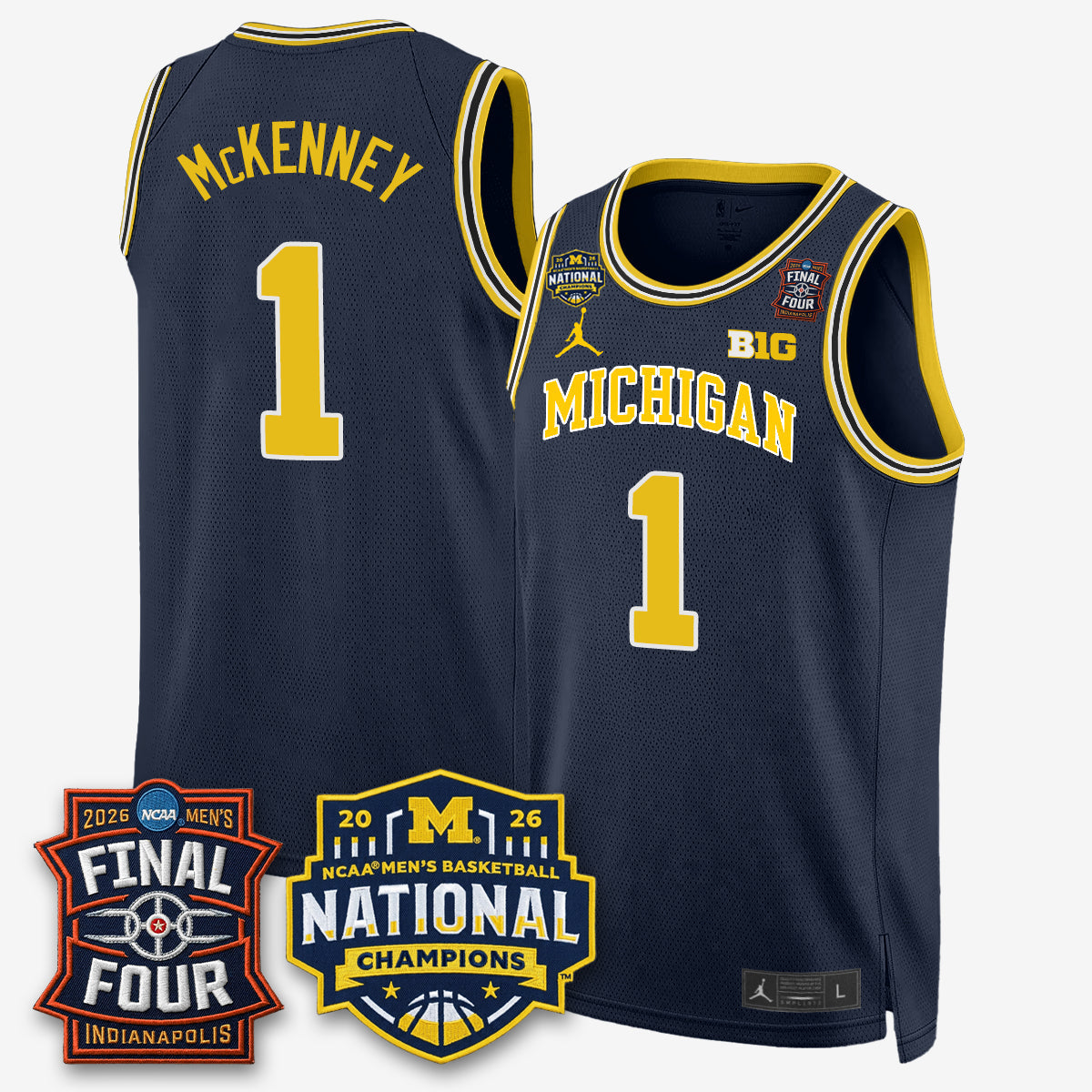 Michigan Wolverines 2026 Men's Basketball Champions Limited Jersey - Stitched-Cuztomshoes