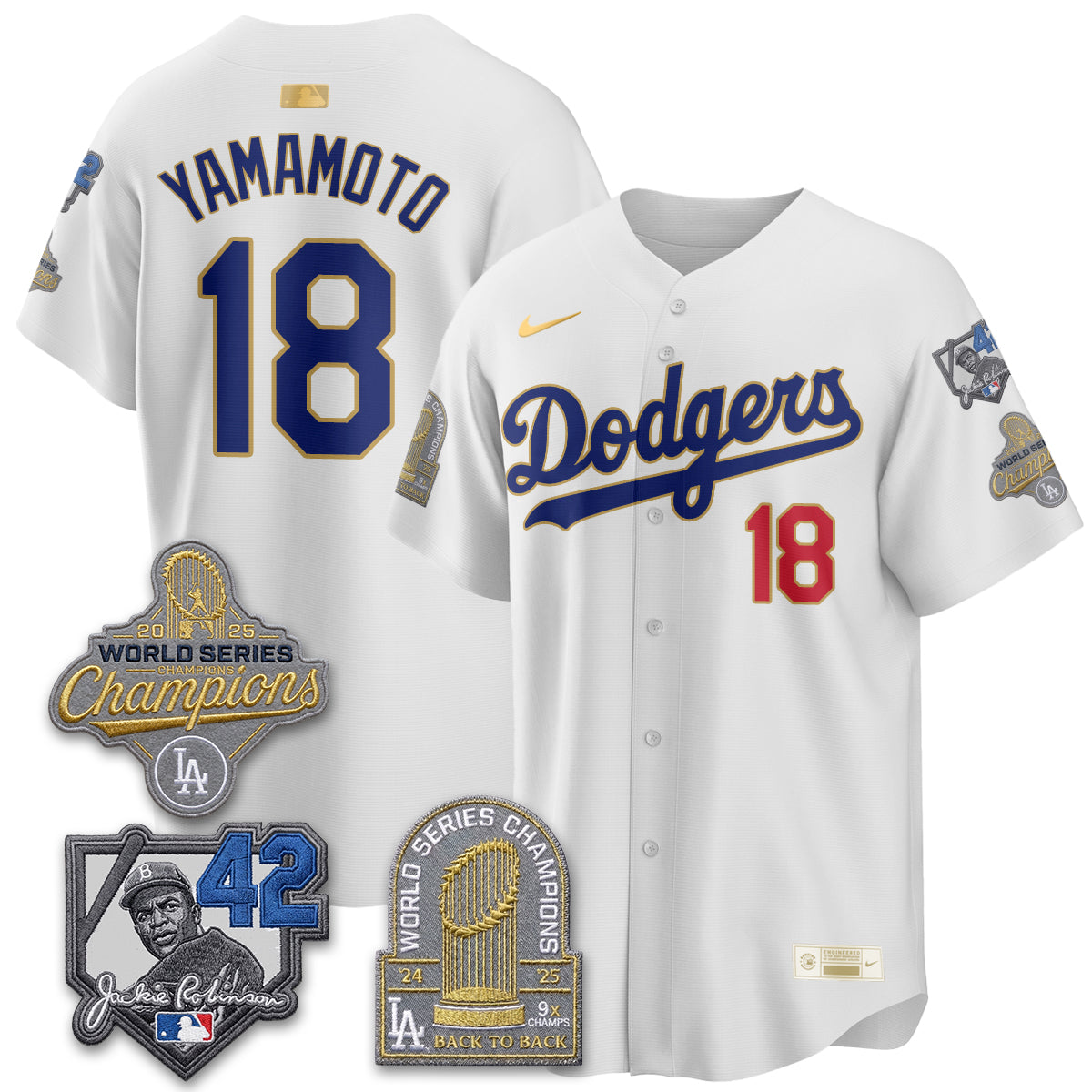 Los Angeles Dodgers 2026 Jackie Robinson New Era Vapor Limited Jersey - Stitched-Cuztomshoes