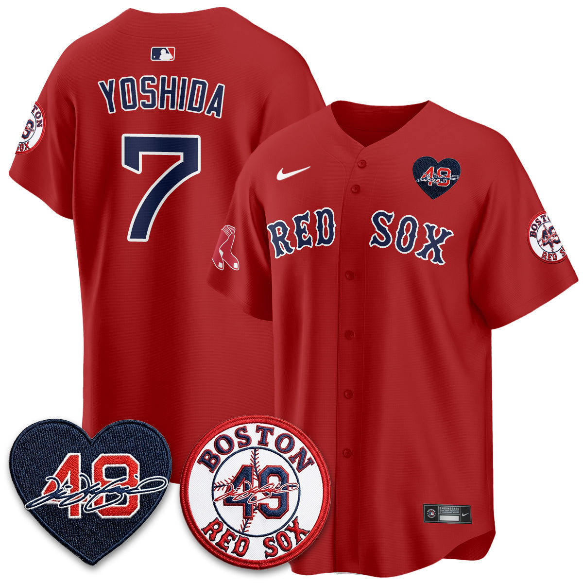 Boston Red Sox Tim Wakefield Memorial Patch Vaper Premier Limited Jersey - Stitched