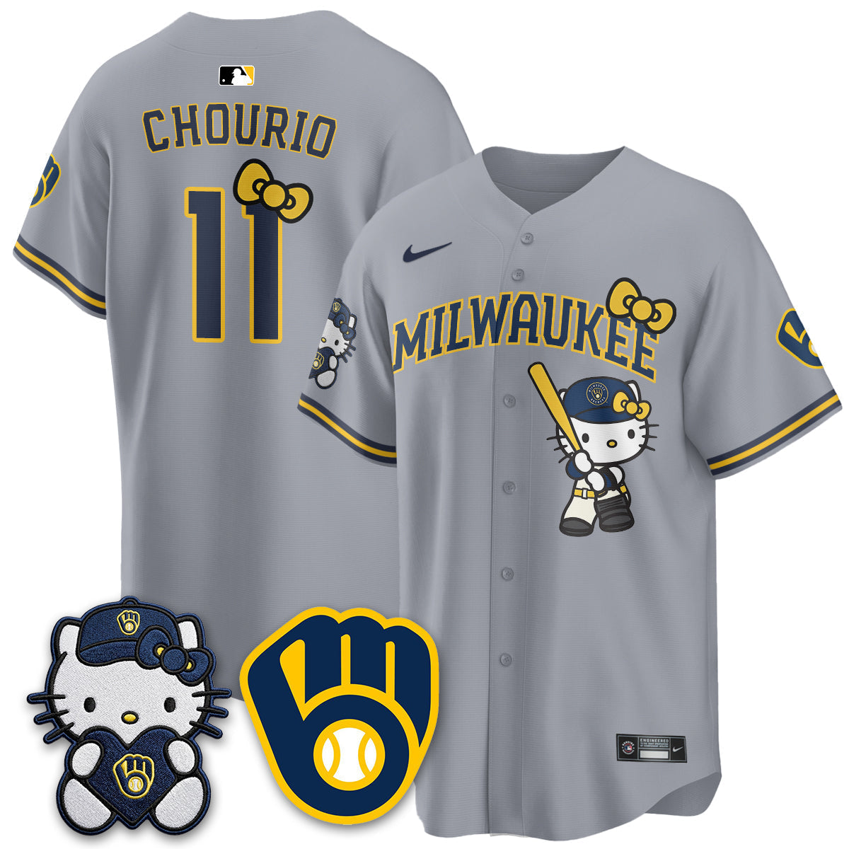 Milwaukee Brewers Meow KT Night Vapor Limited Jersey - Stitched-Cuztomshoes