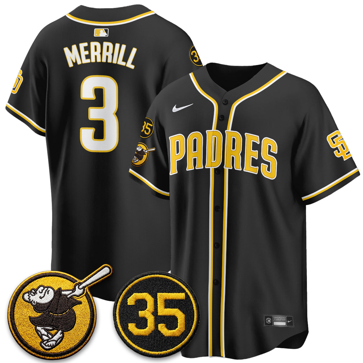 San Diego Padres 2026 Black Out Style Limited Vapor Jersey - Stitched