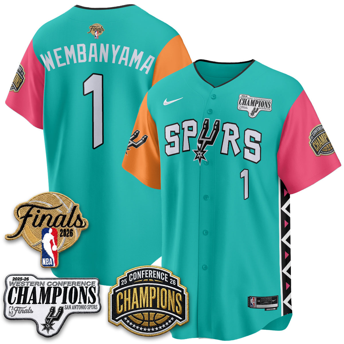 San Antonio Spurs 2026 Basketball Finals Vapor Jersey - Stitched