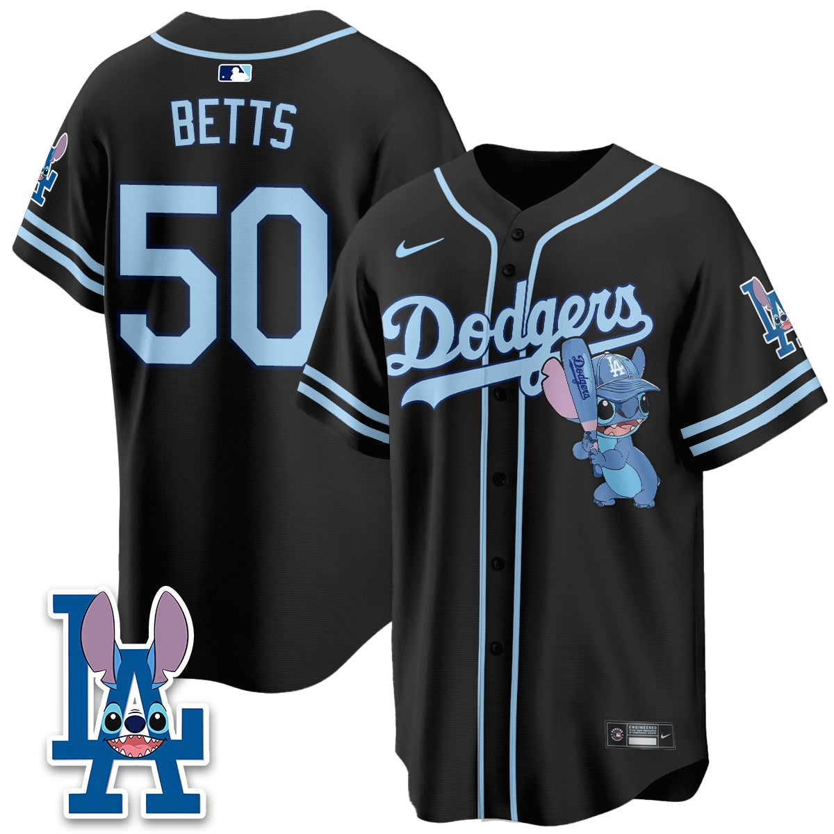 Los Angeles Dodgers x Blue Alien Edition Vapor Jersey - Stitched-Cuztomshoes