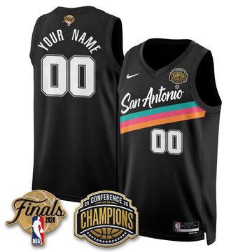 San Antonio Spurs 2026 Basketball  Western Conference Champions Vapor City Edition Custom Jersey - Stitched