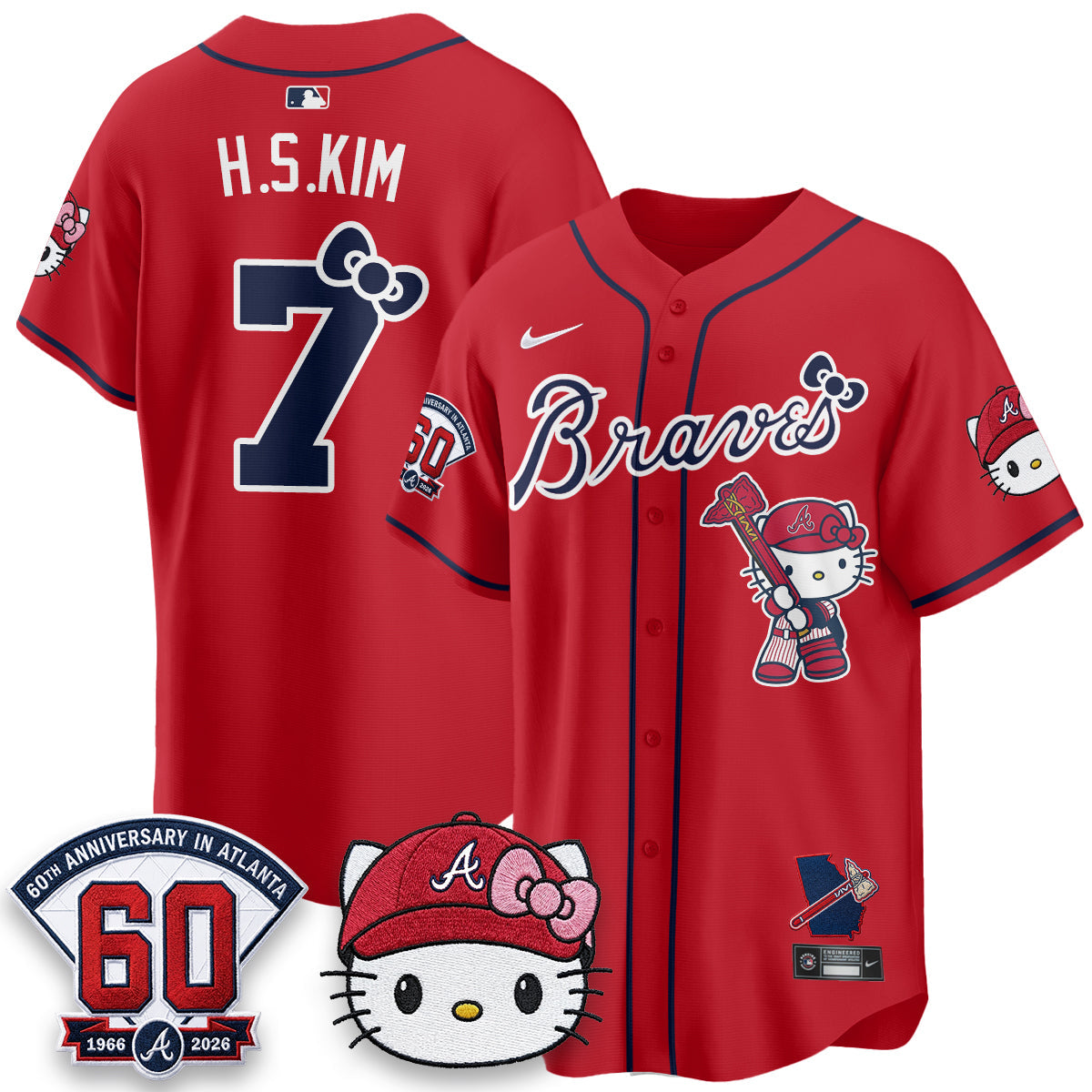 Atlanta Braves x Meow KT 2026 Vapor Limited Jersey - Stitched-Cuztomshoes