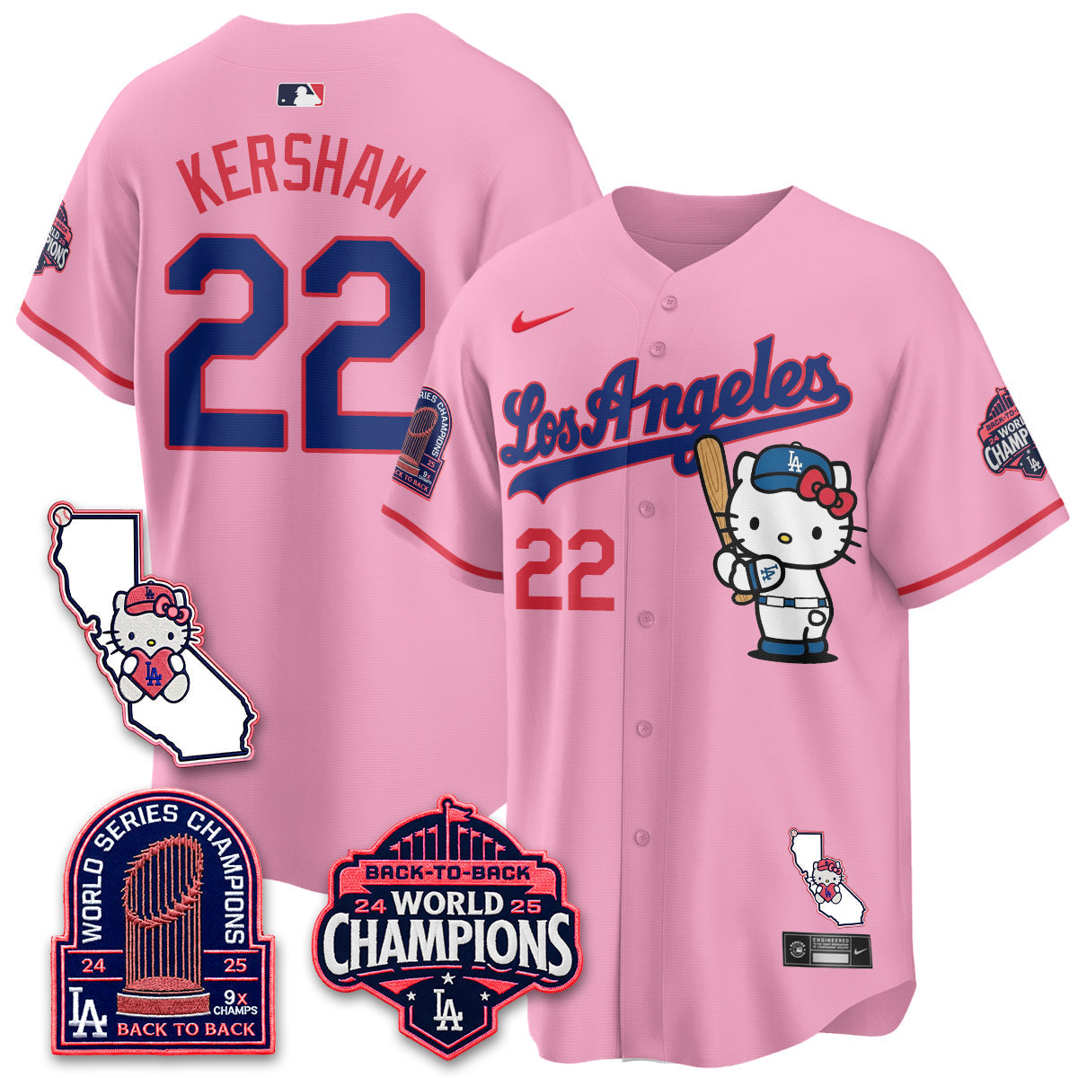Los Angeles Dodgers x Meow KT 2026 Vapor Jersey - Stitched - V4-Cuztomshoes
