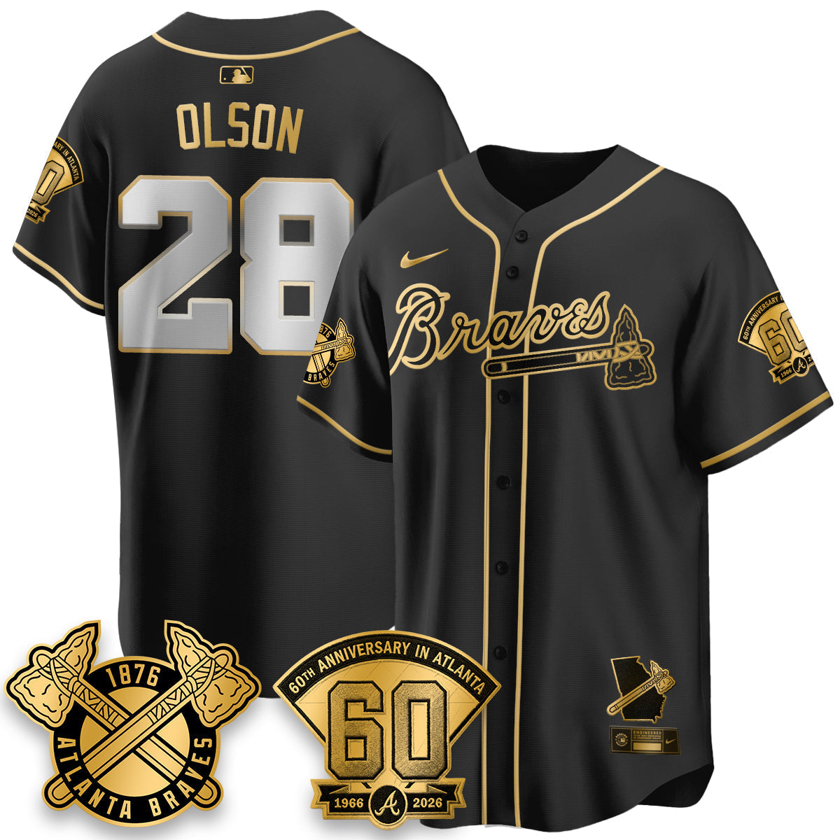 Atlanta Braves 60th Anniversary Special Edition Vapor Limited Jersey - Stitched-Cuztomshoes