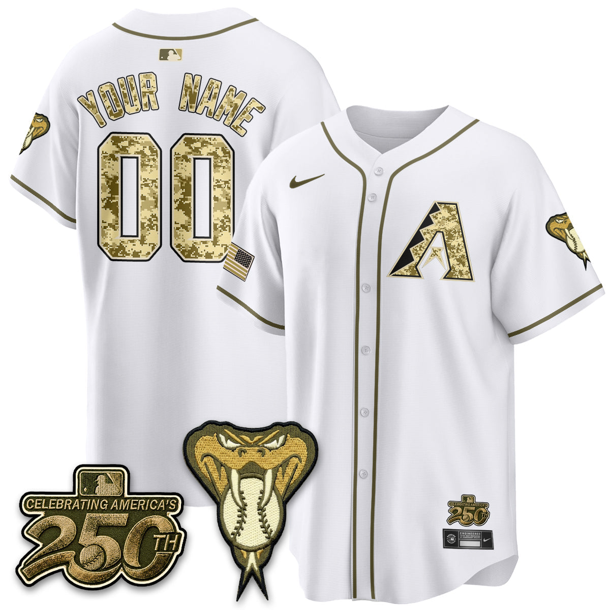 Arizona Diamonbacks Salute to Service 2026 Vapor Premier Limited Custom Jersey - Stitched-Cuztomshoes