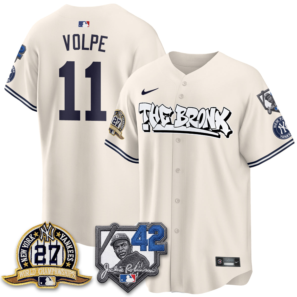New York Yankees The Bronx 2026 Jackie Robinson Day Vapor Limited Jersey - Stitched
