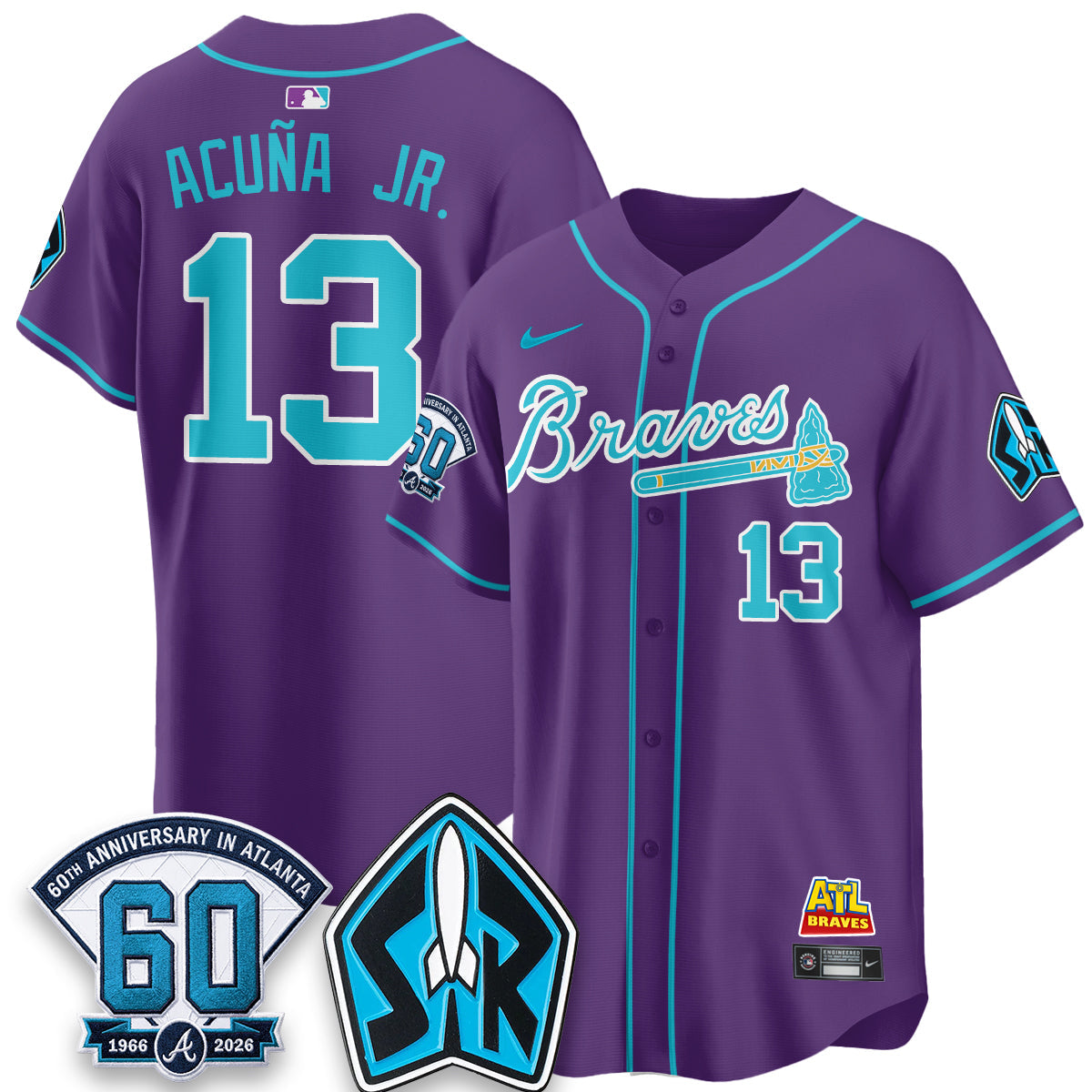 Atlanta Braves 60th Anniversary Space Ranger Edition Vapor Limited Jersey - Stitched