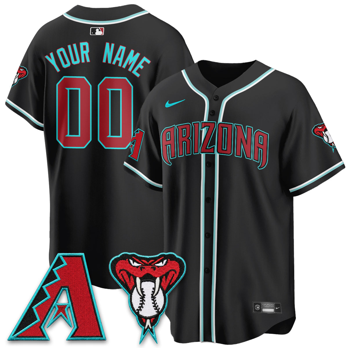 Arizona Diamonbacks Black Out Style Vapor Premier Limited Custom Jersey - Stitched