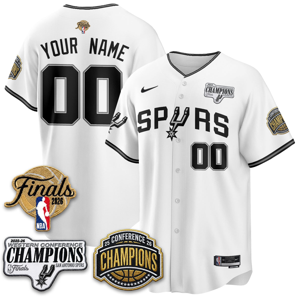 San Antonio Spurs 2026 Basketball Finals Vapor Custom Jersey - Stitched