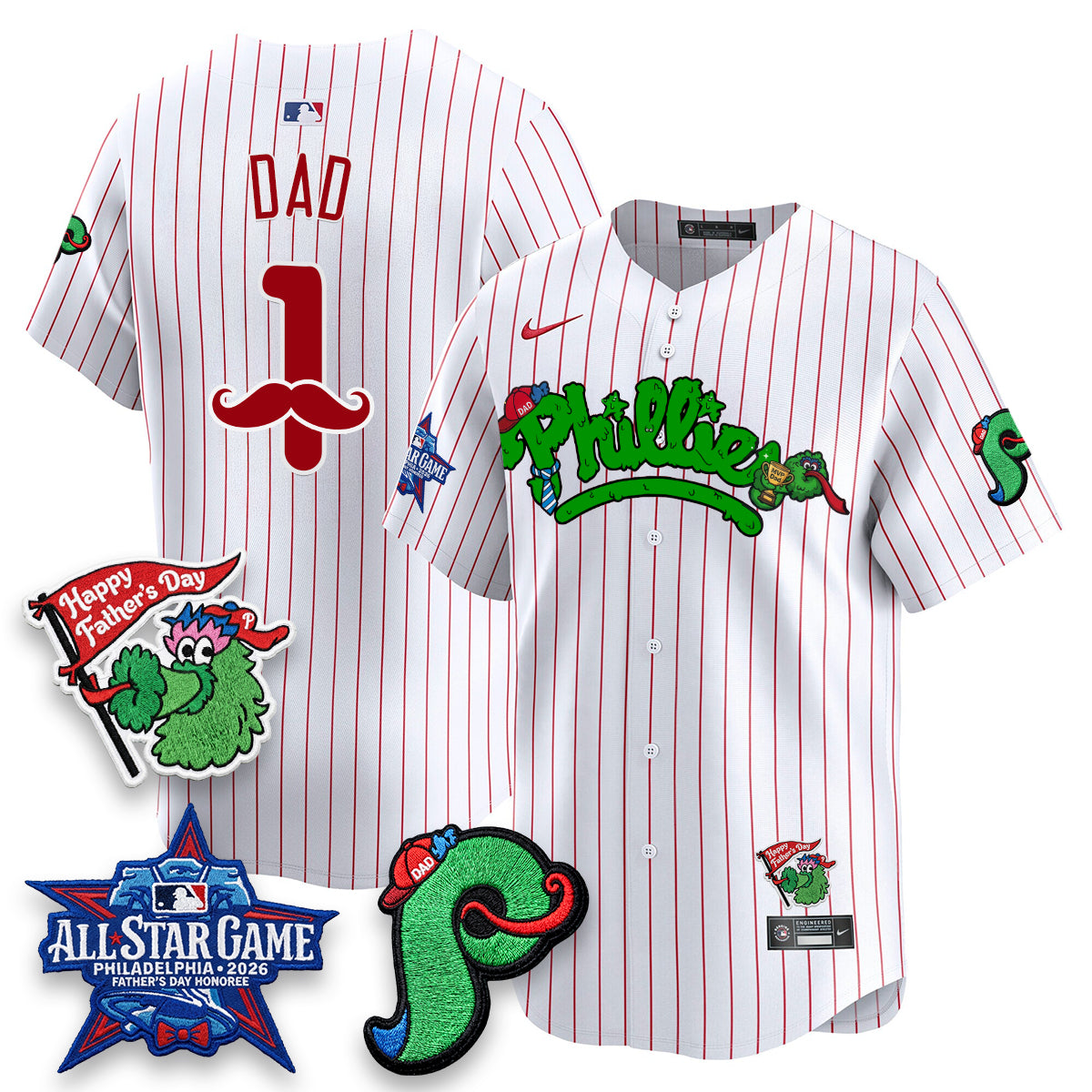 Philadelphia Phillies Happy Father's Day Vapor Jersey - Stitched