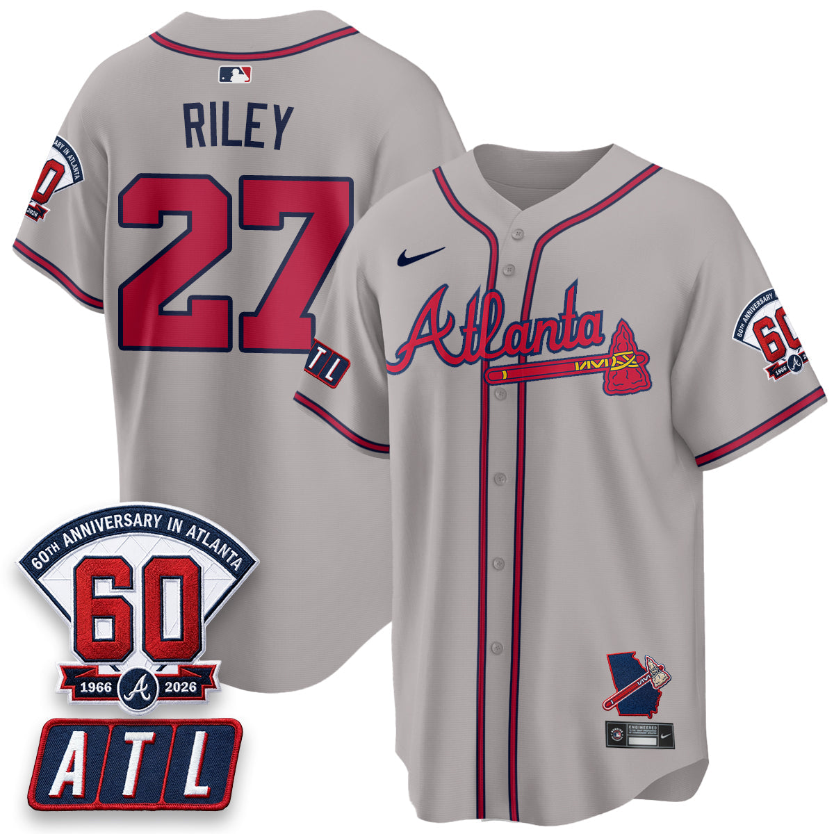 Atlanta Braves 2026 60th Anniversary Vapor Limited Jersey - Stitched