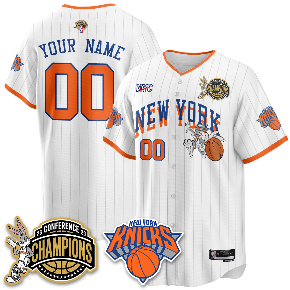 New York Knicks 2026 Basketball Finals x Bunny Vapor Custom Jersey V2- Stitched-Cuztomshoes