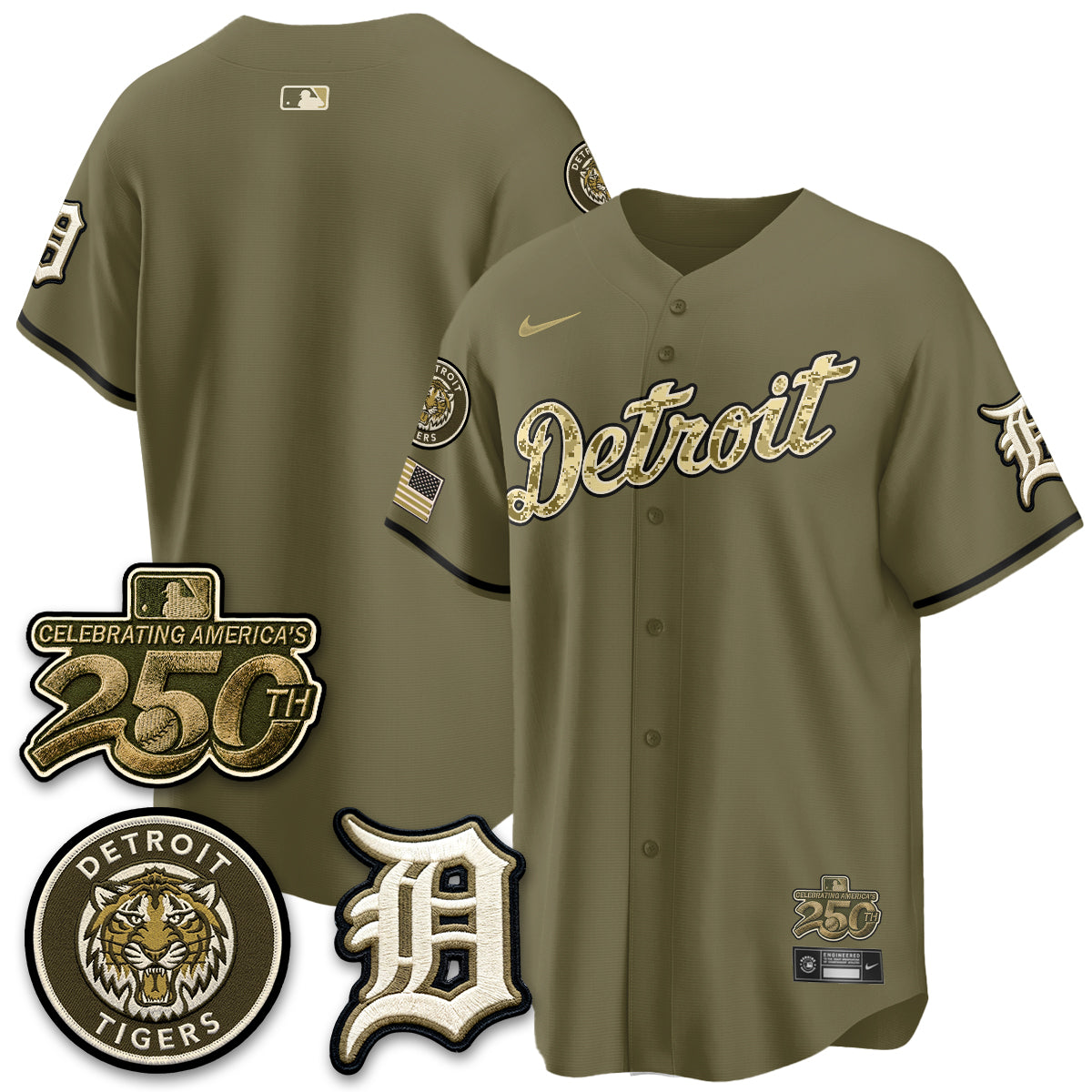 Detroit Tigers 2026 Armed Forces Day Jersey - Stitched