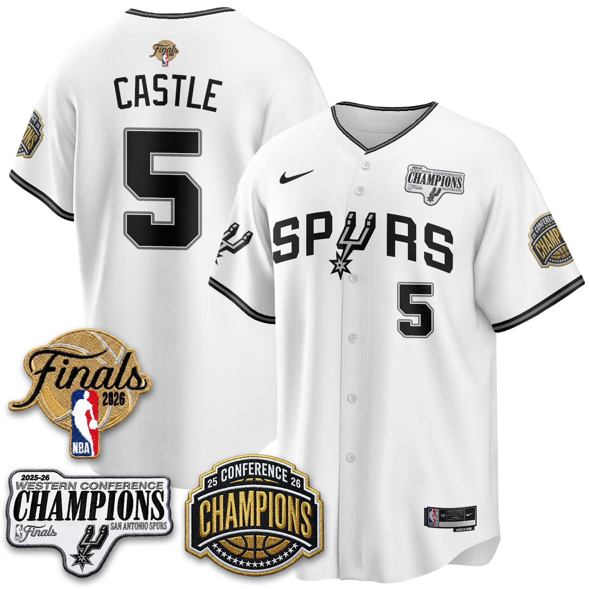San Antonio Spurs 2026 Basketball Finals Vapor Jersey - Stitched