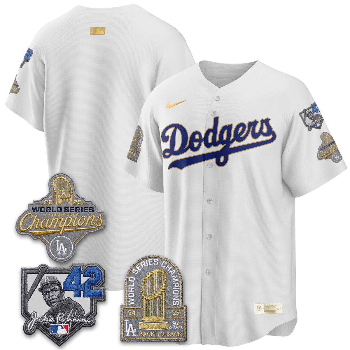 Los Angeles Dodgers 2026 Jackie Robinson New Era Vapor Limited Jersey - Stitched-Cuztomshoes