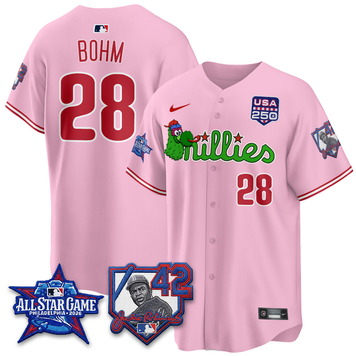 Philadelphia Phillies Phanatic 2026 New Era & 250th USA Vapor Limited Jersey - All Star Game - Stitched