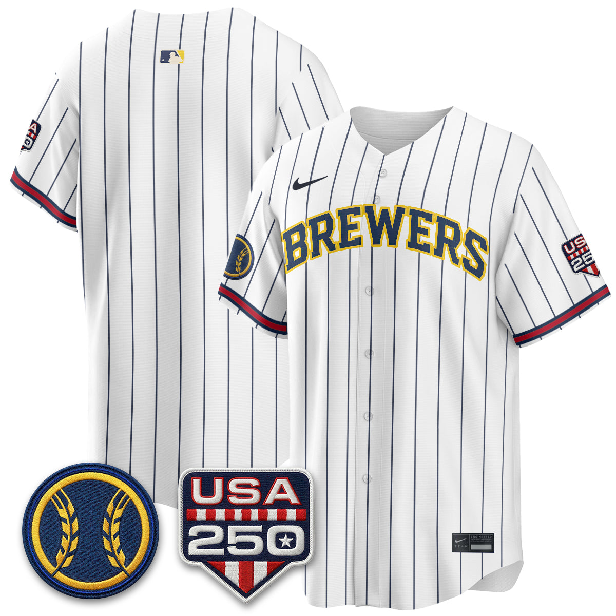 Milwaukee Brewers Fourth of July Vapor Limited Jersey - Stitched-Cuztomshoes