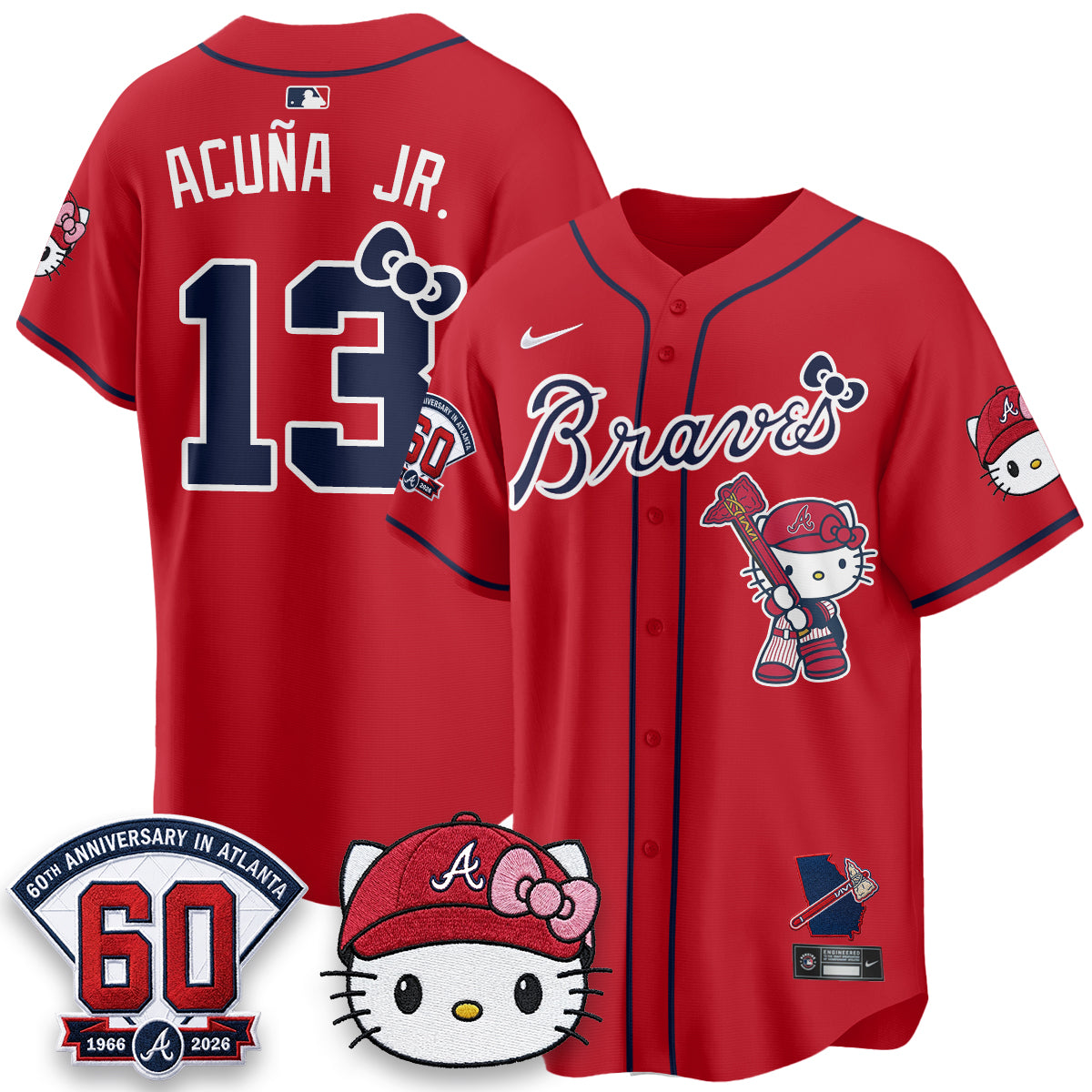 Atlanta Braves x Meow KT 2026 Vapor Limited Jersey - Stitched-Cuztomshoes
