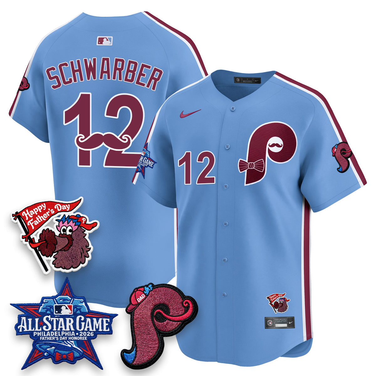 Philadelphia Phillies Happy Father's Day Vapor Jersey - Stitched