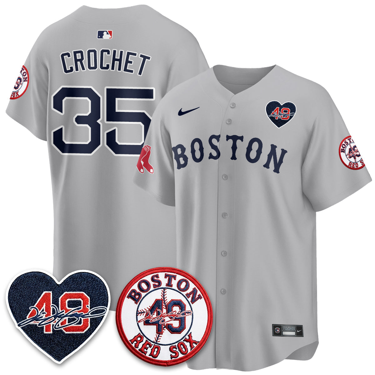 Boston Red Sox Tim Wakefield Memorial Patch Vaper Premier Limited Jersey - Stitched