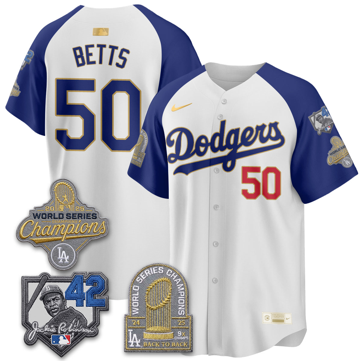 Los Angeles Dodgers 2026 Jackie Robinson New Era Vapor Limited Jersey - Stitched-Cuztomshoes