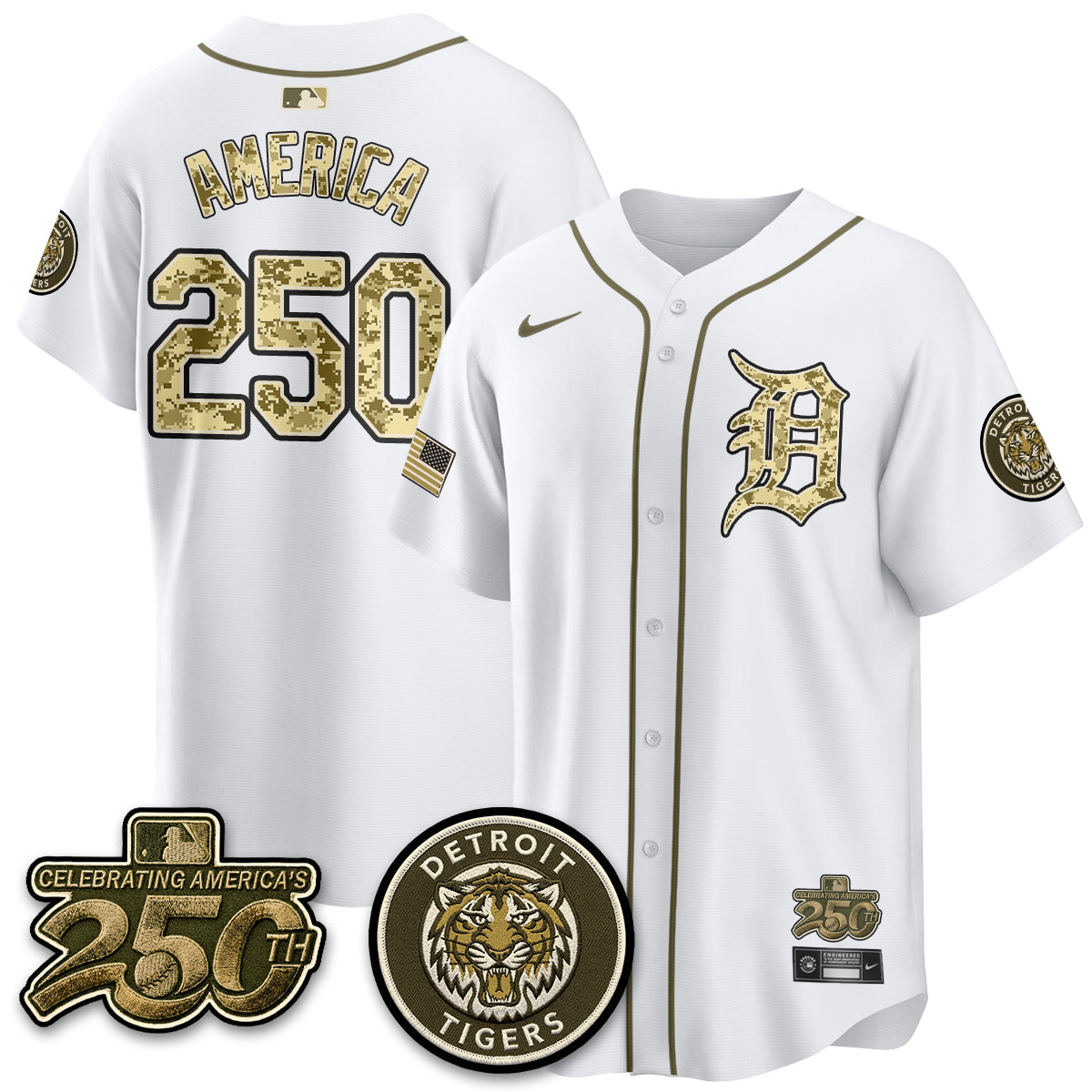 Detroit Tigers 2026 Armed Forces Day Jersey - Stitched