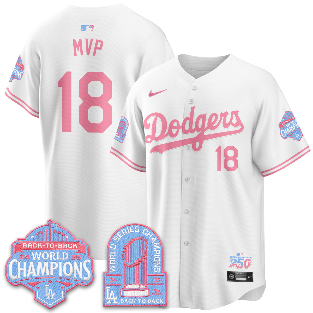 Los Angeles Dodgers x Bubblegum Vapor Jersey - Stitched