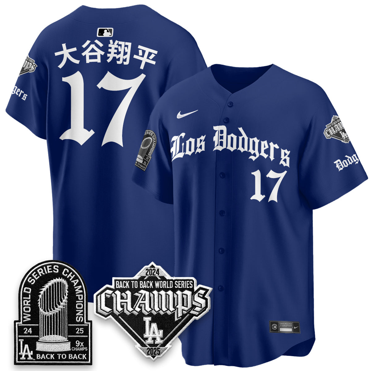 Los Angeles Dodgers World Series Champions B2B Patch Vapor Premier Limited Gothic Edition Jersey - Stitched-Cuztomshoes
