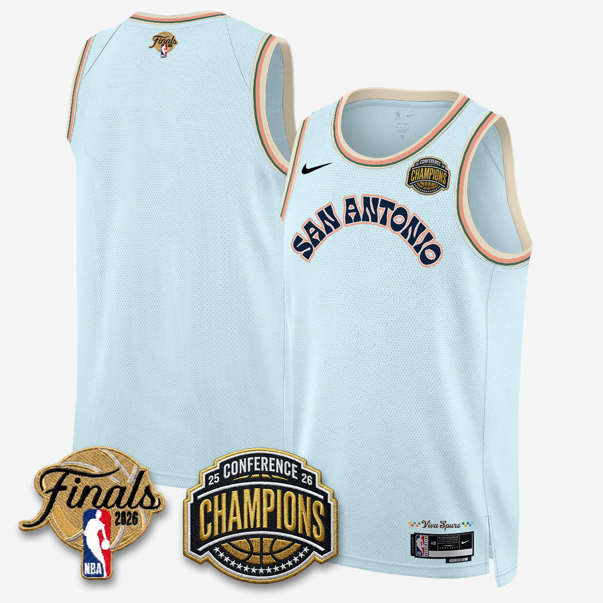 San Antonio Spurs 2026 Basketball  Western Conference Champions Vapor City Edition Jersey - Stitched