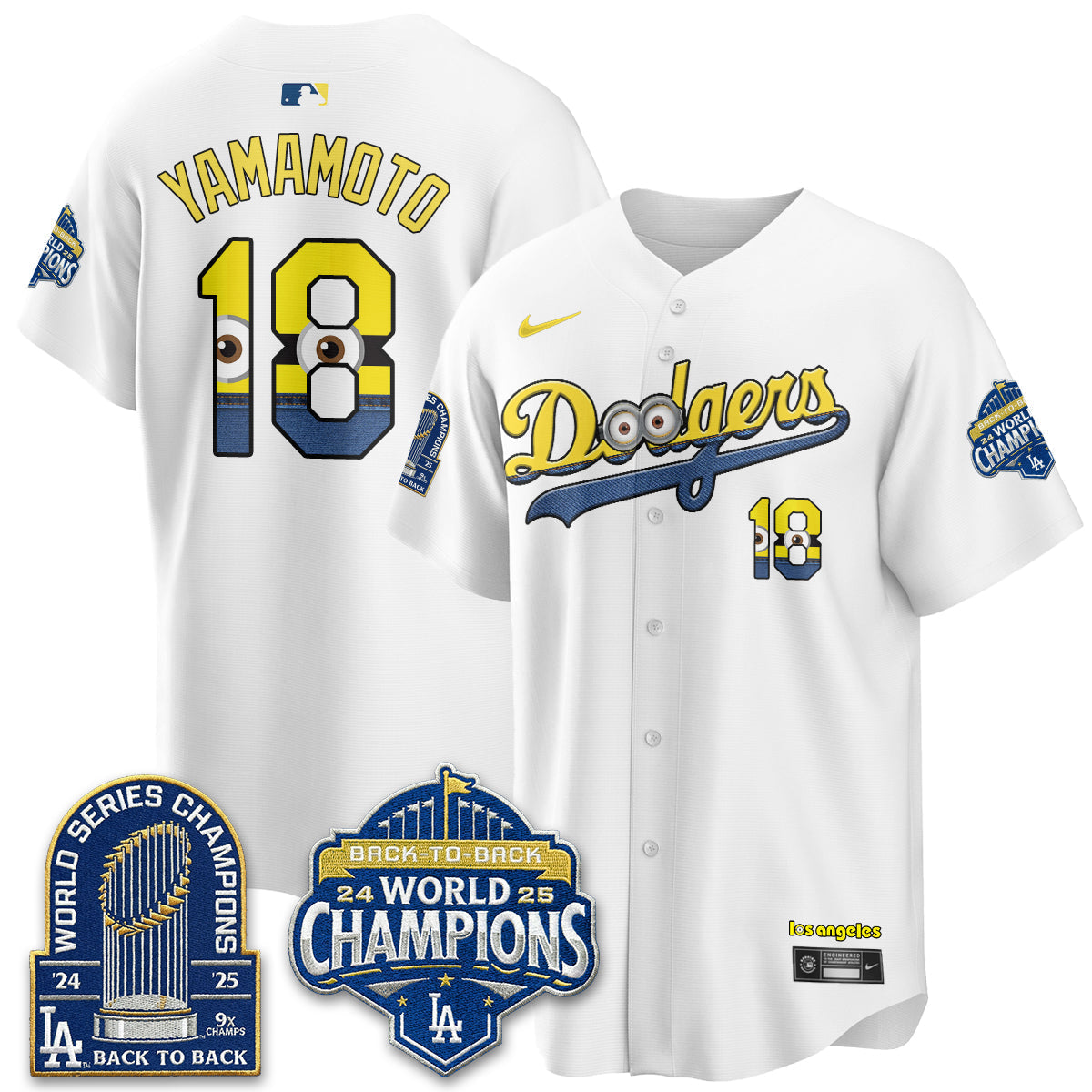 Los Angeles Dodgers x Yellow Capsules Vapor Jersey - Stitched-Cuztomshoes