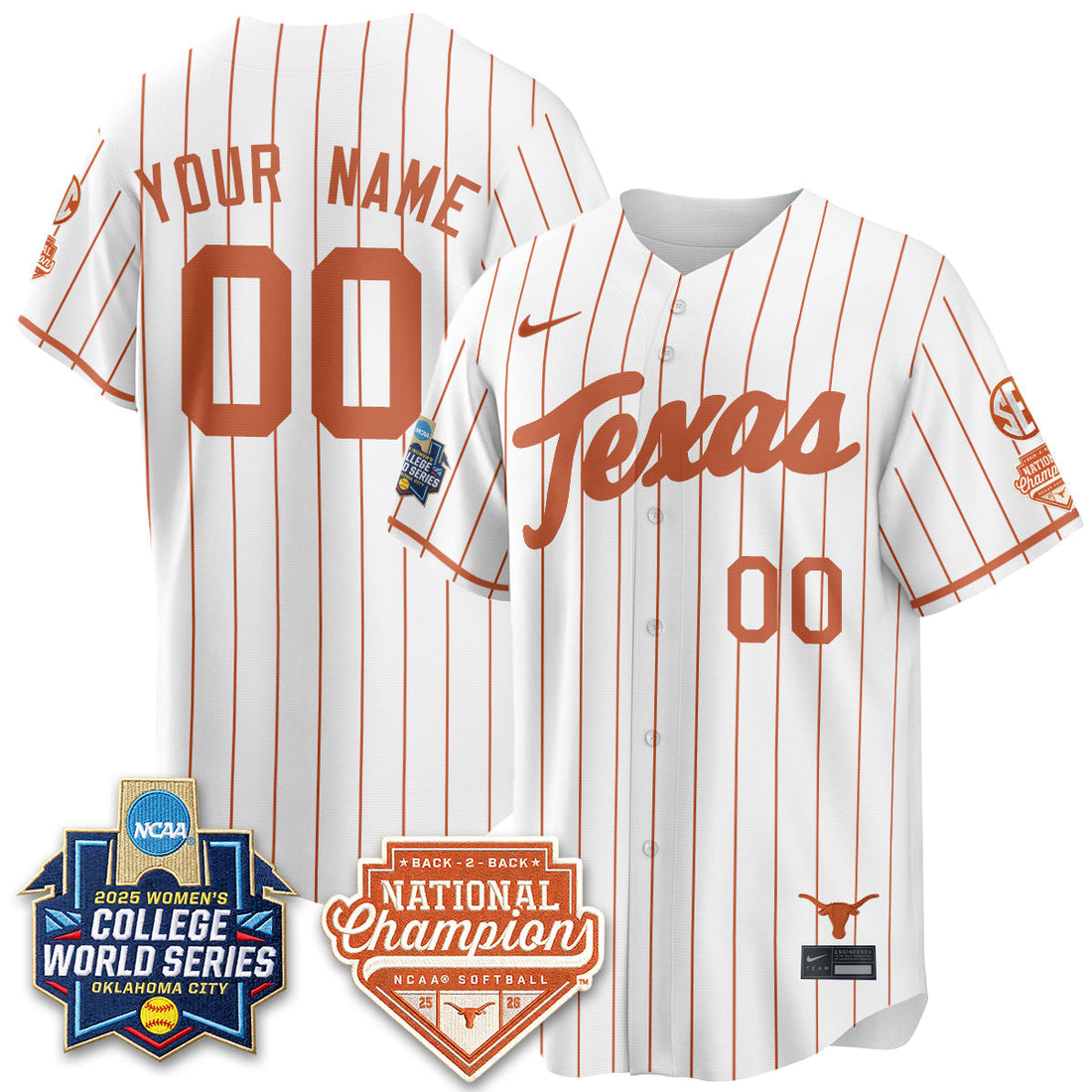 Texas Rangers Softball 2026 World Series (WCWS) Vapor Premier Limited Custom Jersey - B2B Champs - Stitched-Cuztomshoes