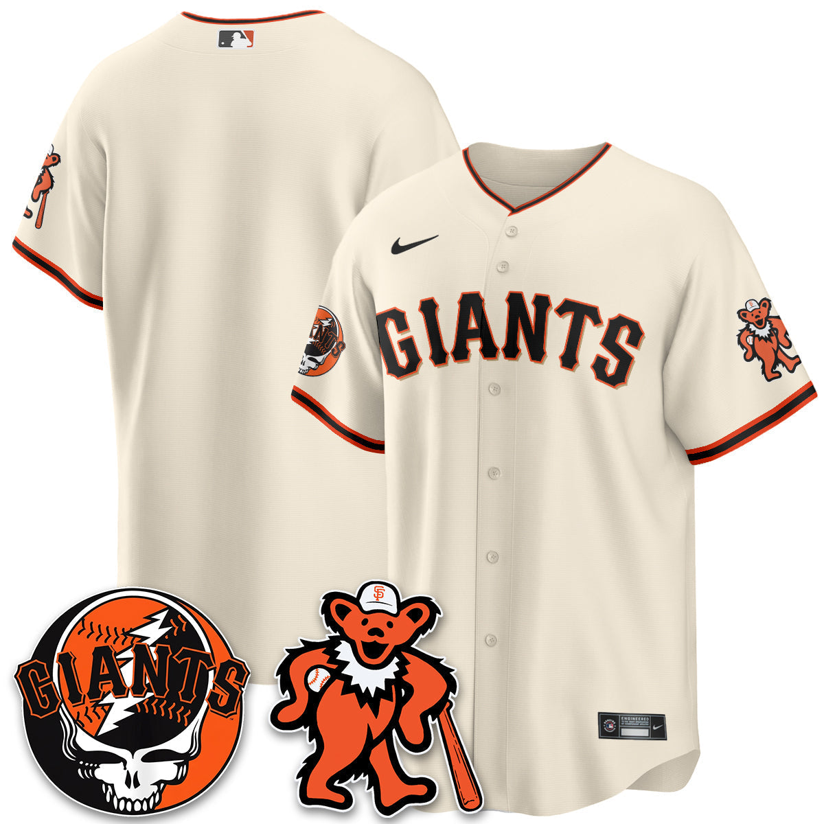San Francisco Giants x Grateful Dead Vapor Jersey - Stitched