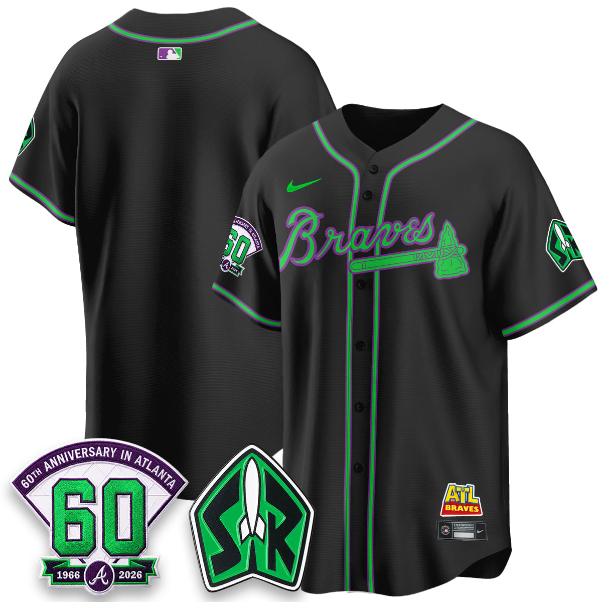 Atlanta Braves 60th Anniversary Space Ranger Edition Vapor Limited Jersey - Stitched