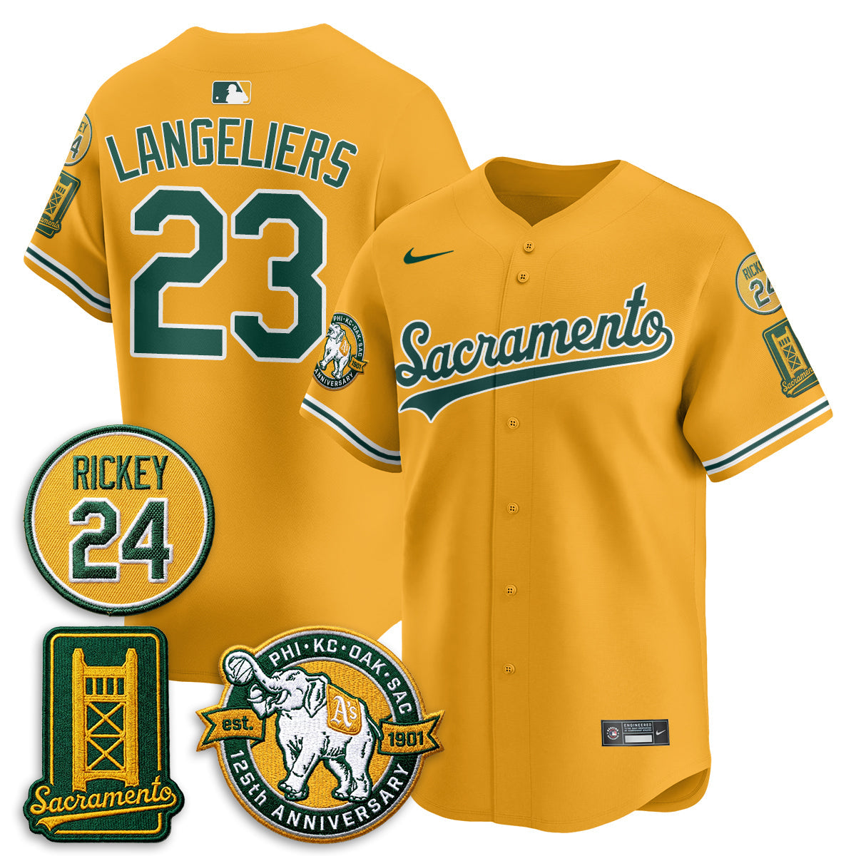 Athletics 2026 Alternate Sacramento - Celebrating 125 Years - Limited Vapor Jersey - Stitched-Cuztomshoes