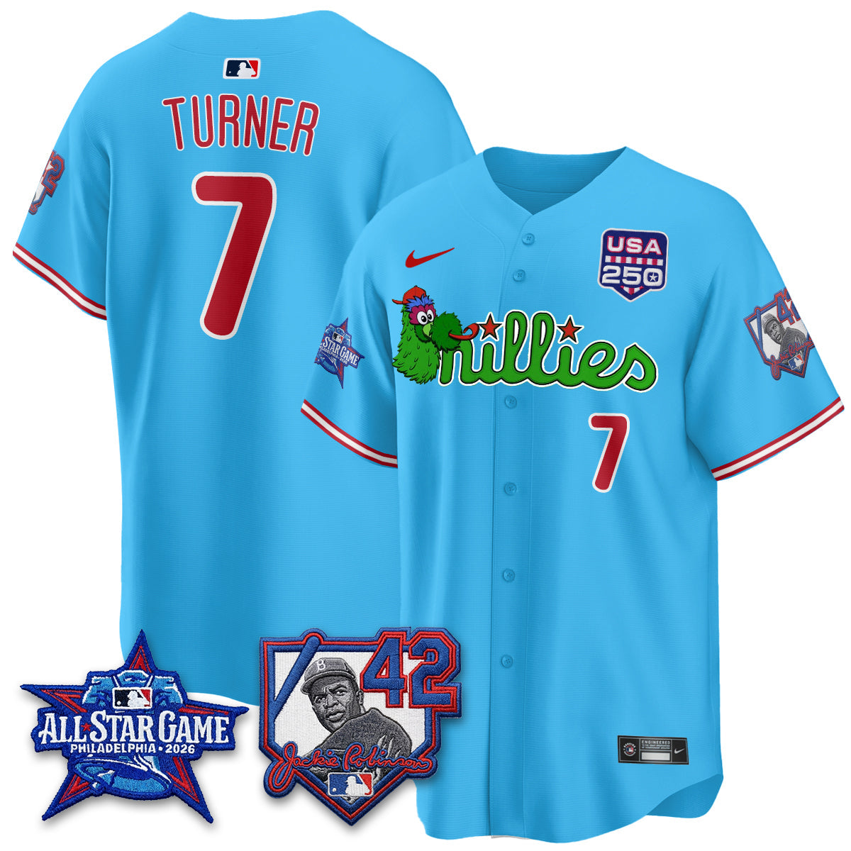 Philadelphia Phillies Phanatic 2026 New Era & 250th USA Vapor Limited Jersey - All Star Game - Stitched
