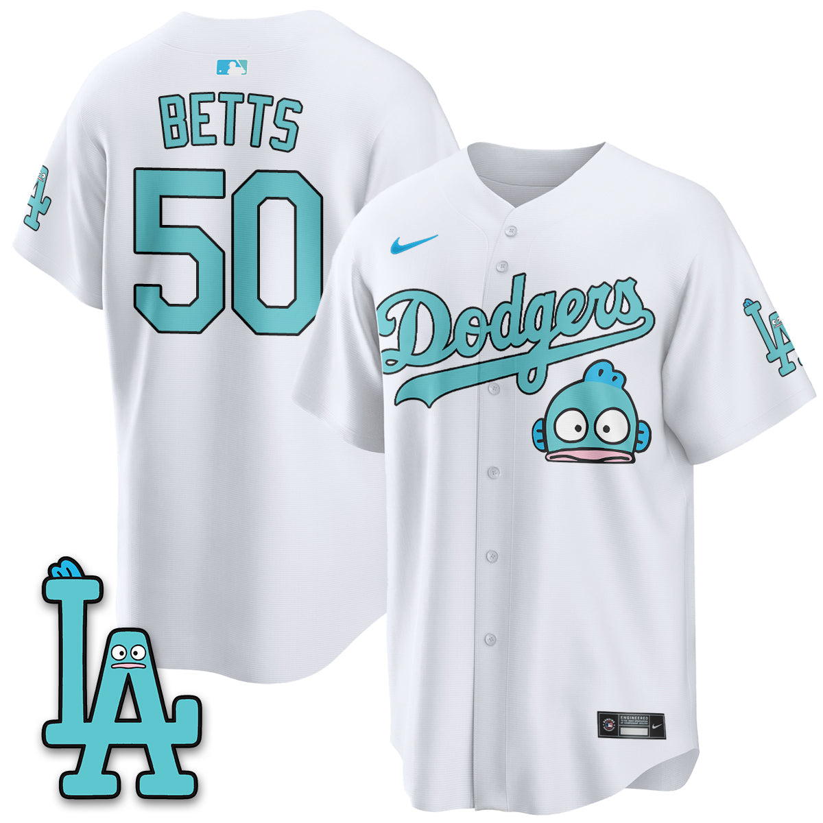 Los Angeles Dodgers x Hangyodon Edition Vapor Jersey- Stitched-Cuztomshoes