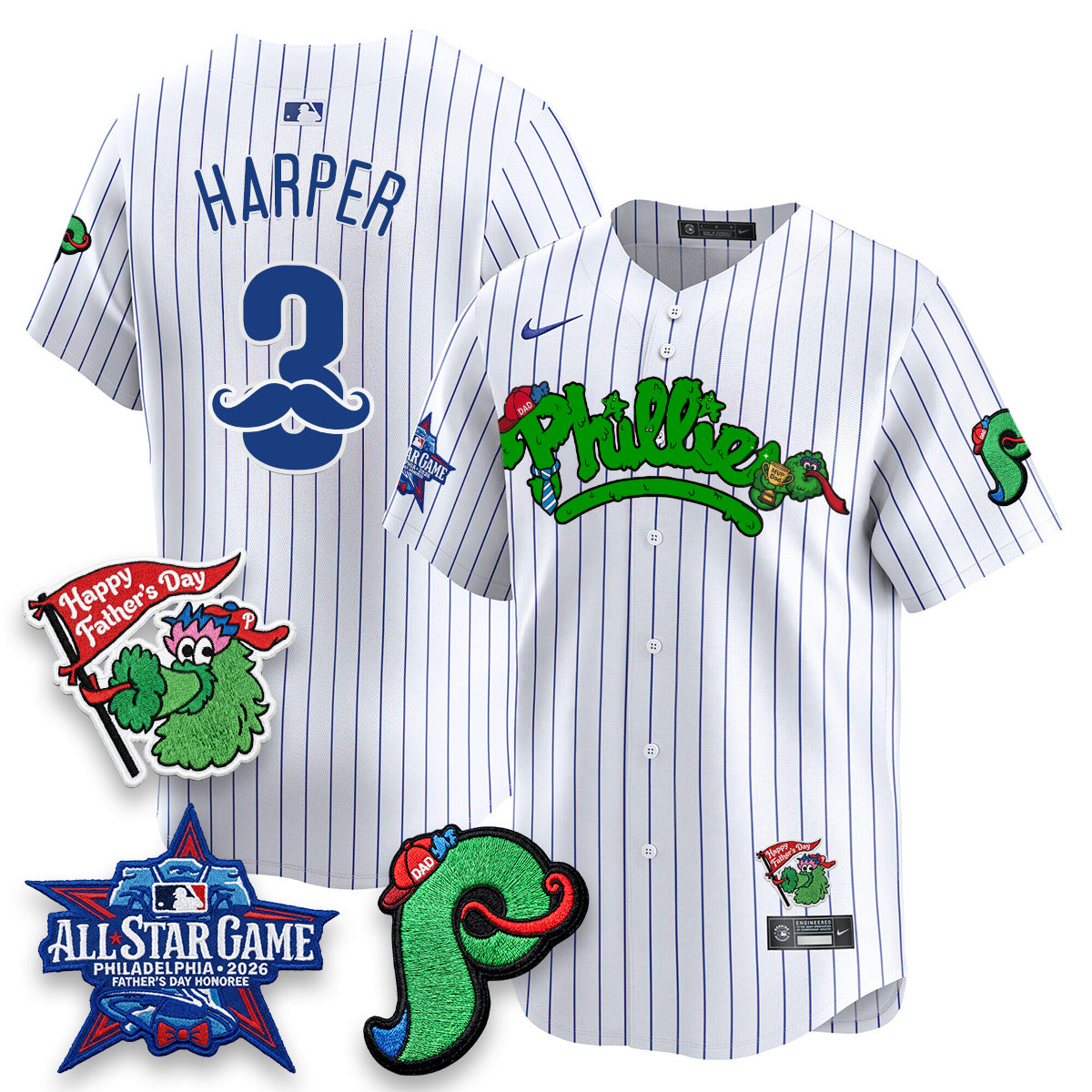 Philadelphia Phillies Happy Father's Day Vapor Jersey - Stitched