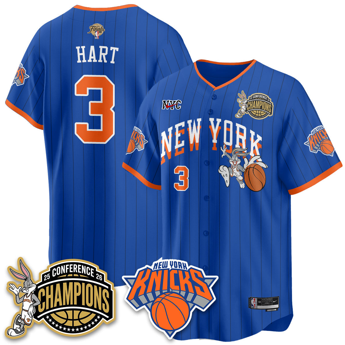 New York Knicks 2026 Basketball Finals x Bunny Vapor Jersey V2- Stitched-Cuztomshoes