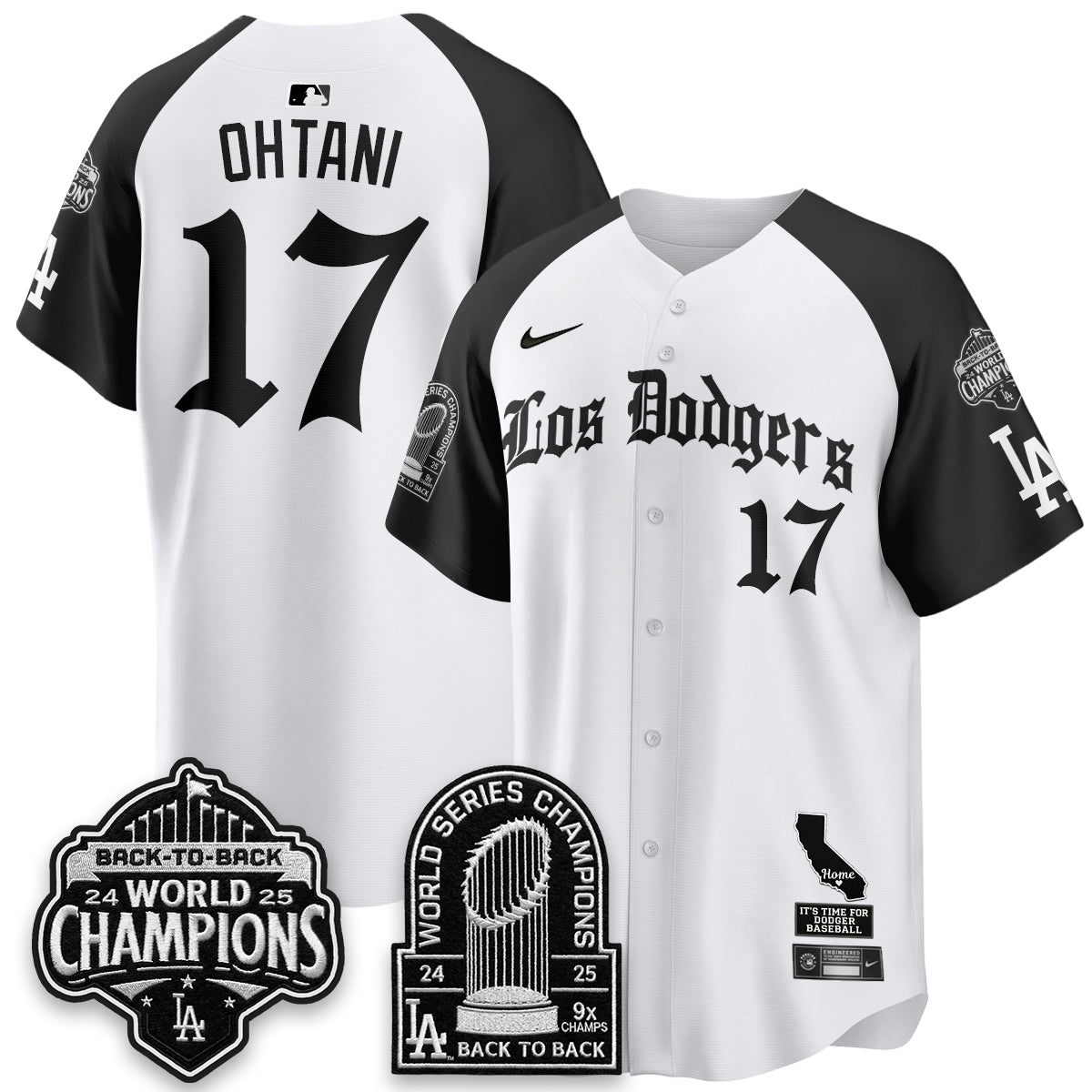 Los Angeles Dodgers World Series Champions Vapor Premier Limited Gothic Edition Jersey - Stitched-Cuztomshoes