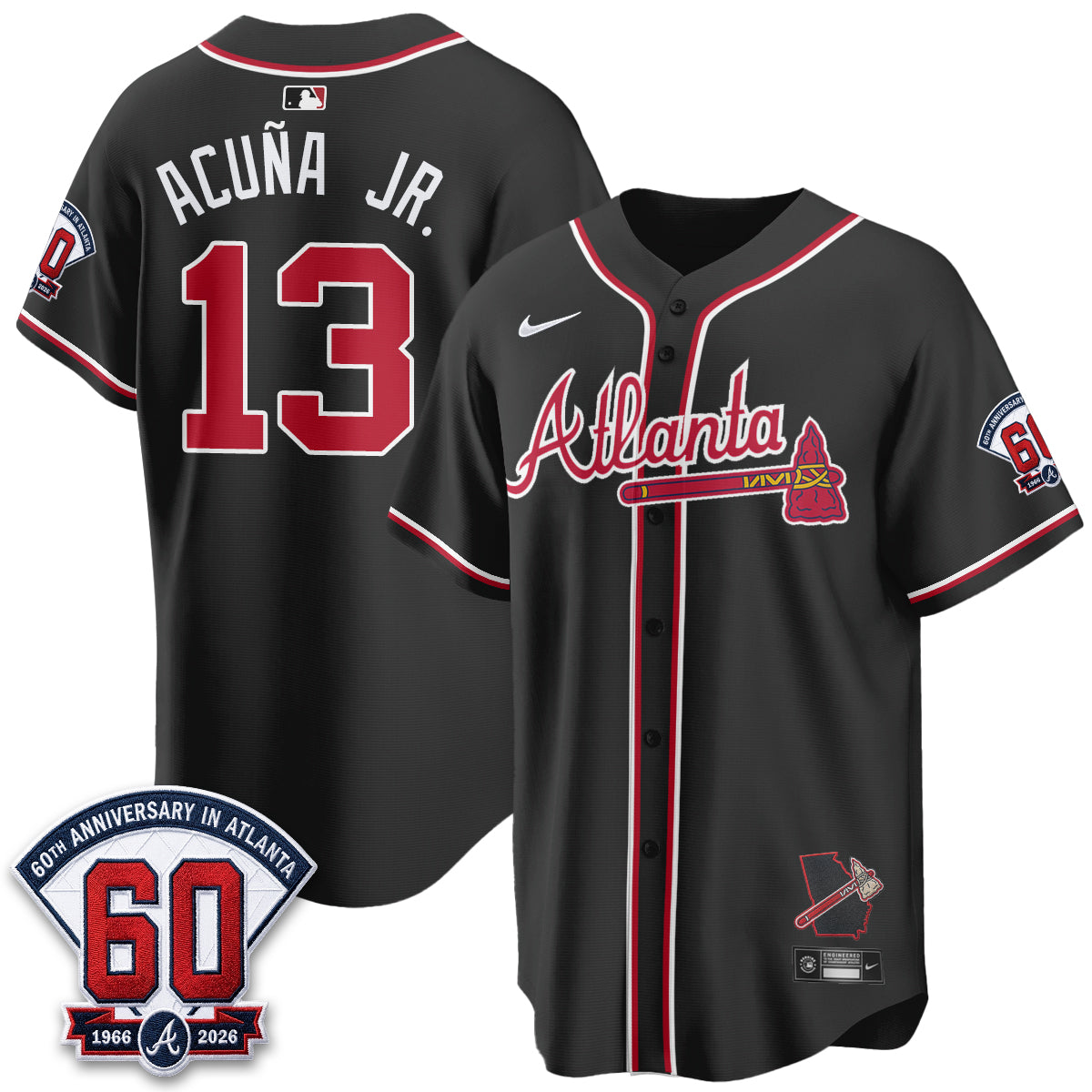Atlanta Braves 2026 Black Out Style Vapor Limited Jersey - Stitched